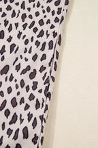 Leopard Print Zip up Collar Patchwork Shift Mini Dress