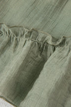 Textured Tie Waist Ruffle Hem Shorts
