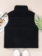 Corduroy Zip Up Vest Coat