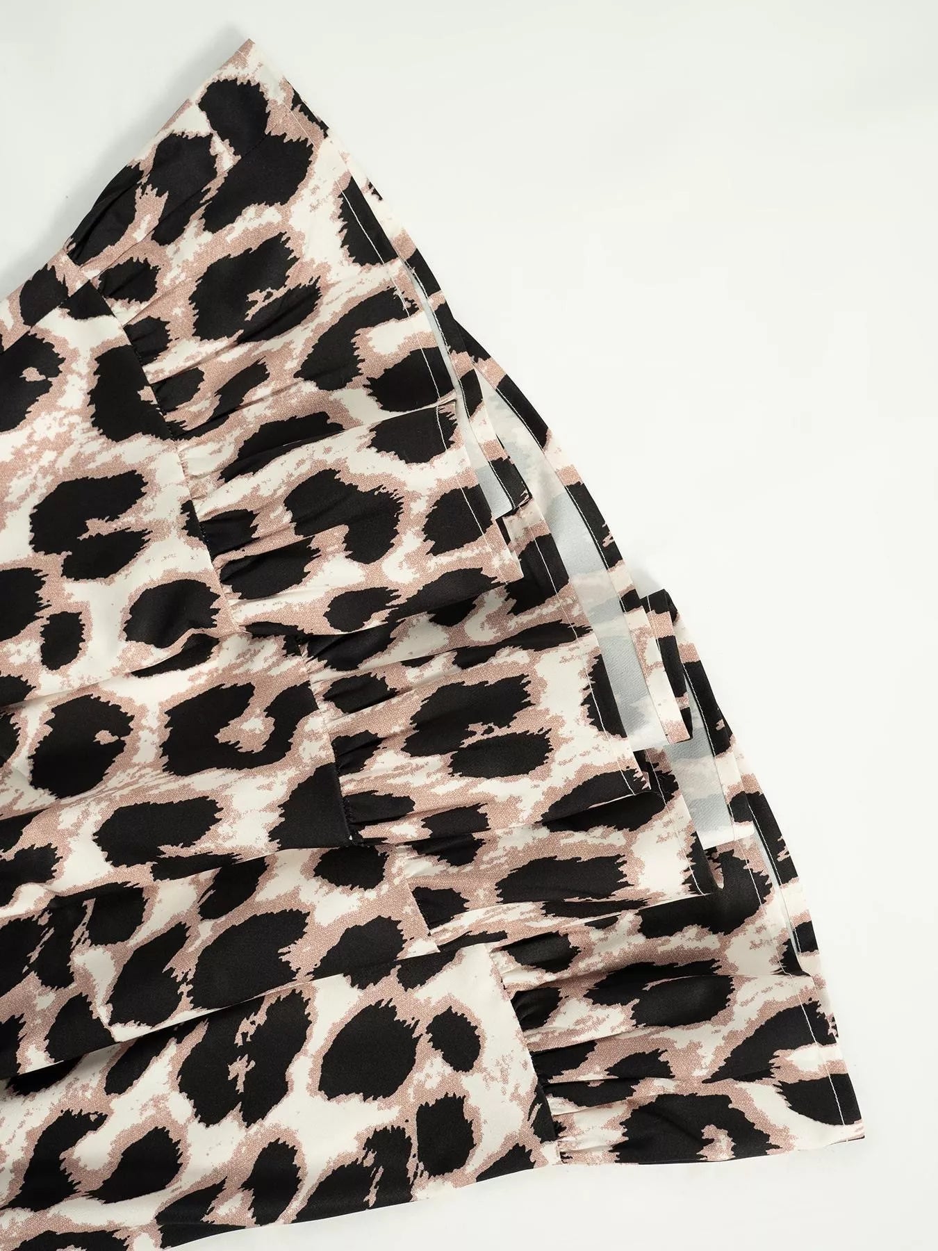 Leopard Print Ruffle Hem Mini Dress