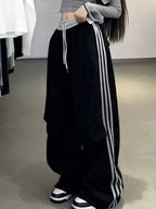 Casual Loose Fit Striped Pants