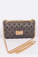 Twist Lock Color Jelly Shoulder Bag