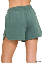 Zenana Scuba Elastic Waistband Dolphin Shorts