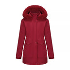 Full Size Fur Hooded Warm Winter Parka Outerwear Plus Size