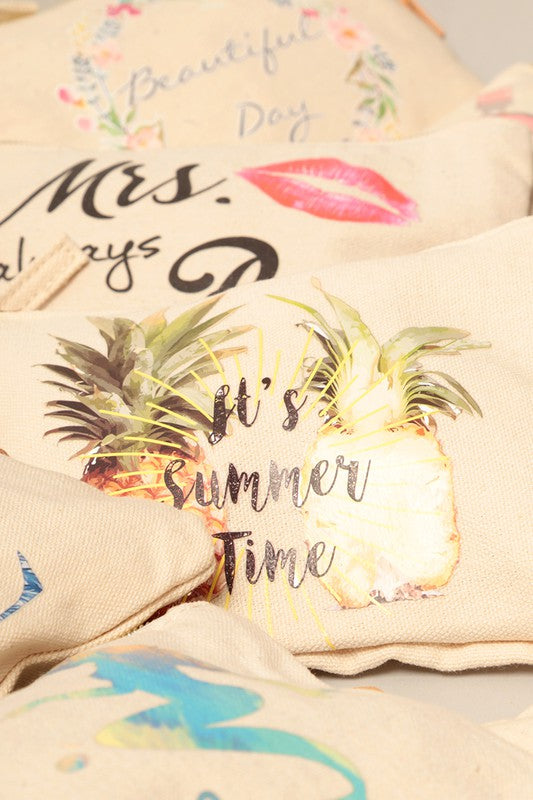 Multi Print Cotton Canvas Eco Pouch Bags