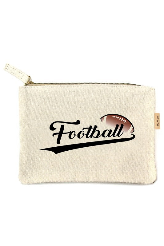 Sports Print Cotton Canvas Eco Pouch Bags