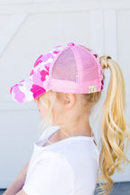 Girls CC Criss-Cross Ponytail Caps-Camo