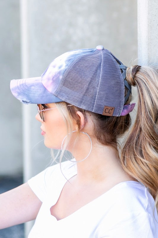 CC Tie Dye Criss-Cross Ponytail Cap Hat