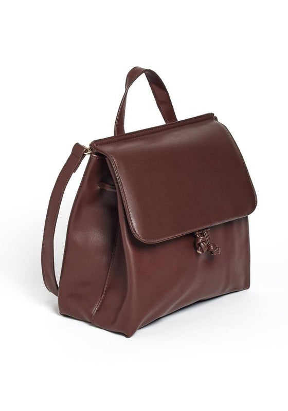 PU LEATHER ONE TONE BACKPACK
