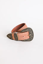 Suede Antique Gold Western Buckle Belt