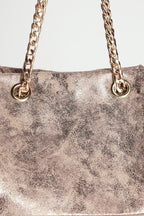 GLOSSY PU LEATHER FASHION BUCKET BAG