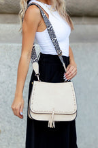 Leopard Strap Fold-over Crossbody Bag