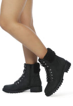 Lace up Fur Ankle Boot
