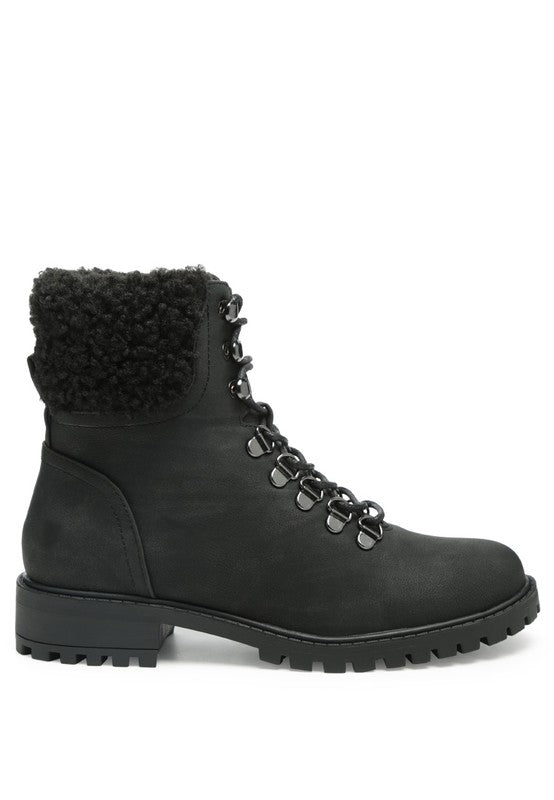 Lace up Fur Ankle Boot