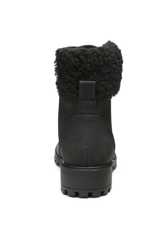 Lace up Fur Ankle Boot