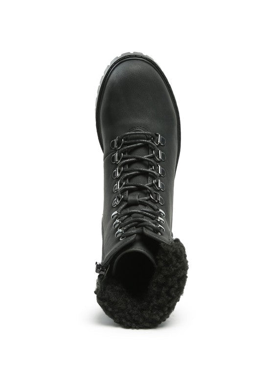 Lace up Fur Ankle Boot