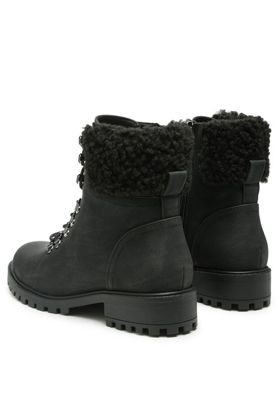Lace up Fur Ankle Boot