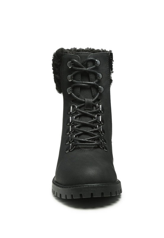 Lace up Fur Ankle Boot