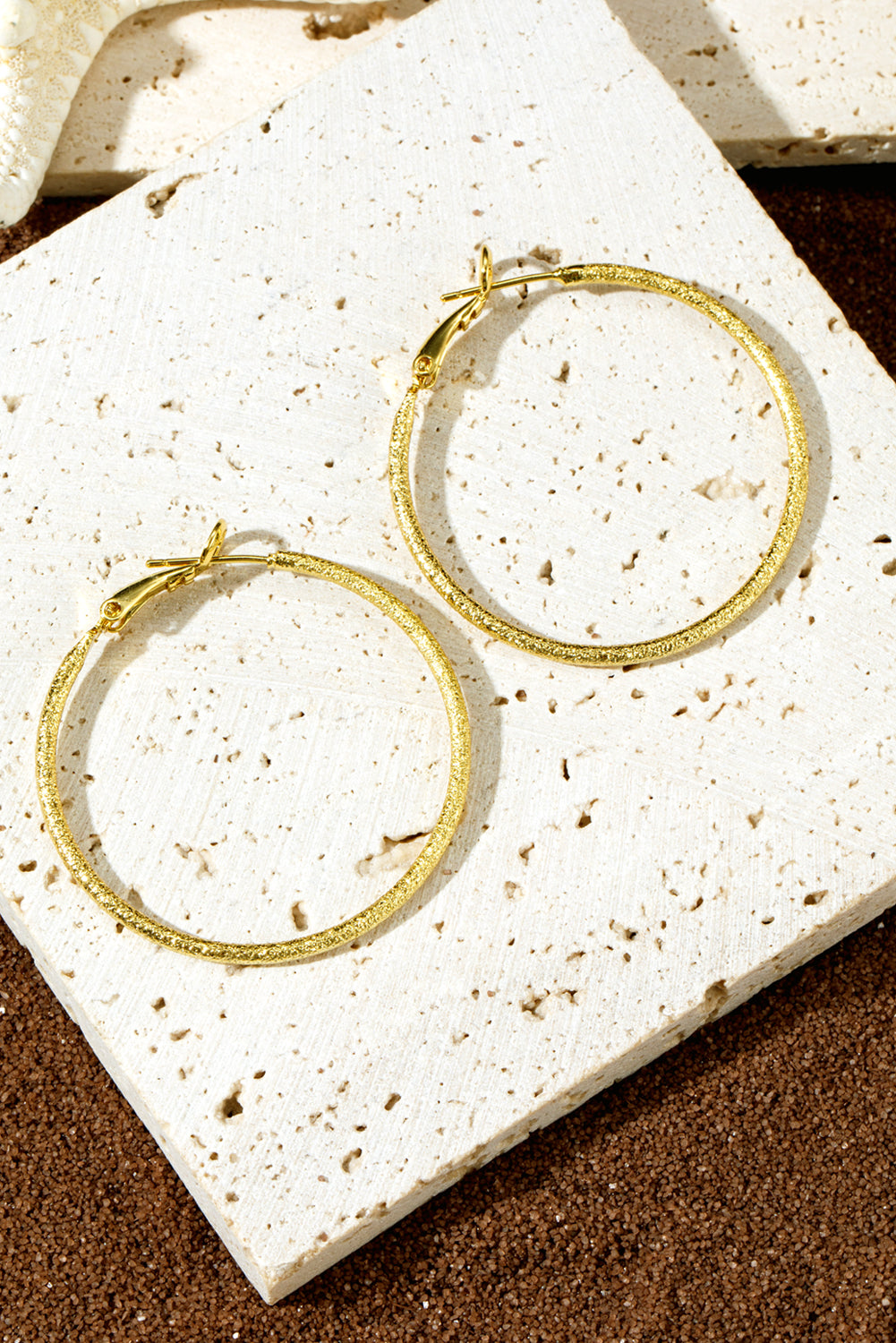 Gold Plated Retro Hoop Earrings