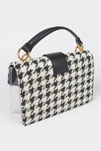 2 In 1 Houndstooth Print Clear Bag Set