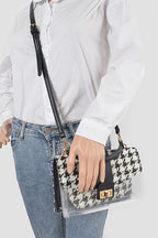 2 In 1 Houndstooth Print Clear Bag Set