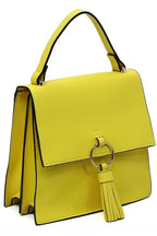 Animal Print Ring Tassel Flap Crossbody Satchel