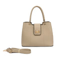 Triple Compartment Satchel with Crossbody Strap