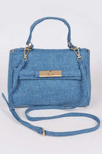 Color Linen Designed Top Handle Bag