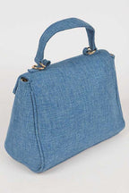 Color Linen Designed Top Handle Bag