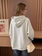 Casual Half-Zip Long Sleeve Hoodie