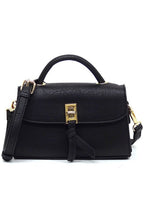 Twist Lock Flap Satchel Crossbody Bag