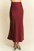 Davi & Dani High Waist Midi Skirt