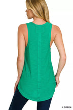 Zenana Curved Hem Slub Tunic Tank