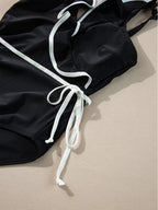 Ruffle Trim V-Neck One-Piece Swimsuit