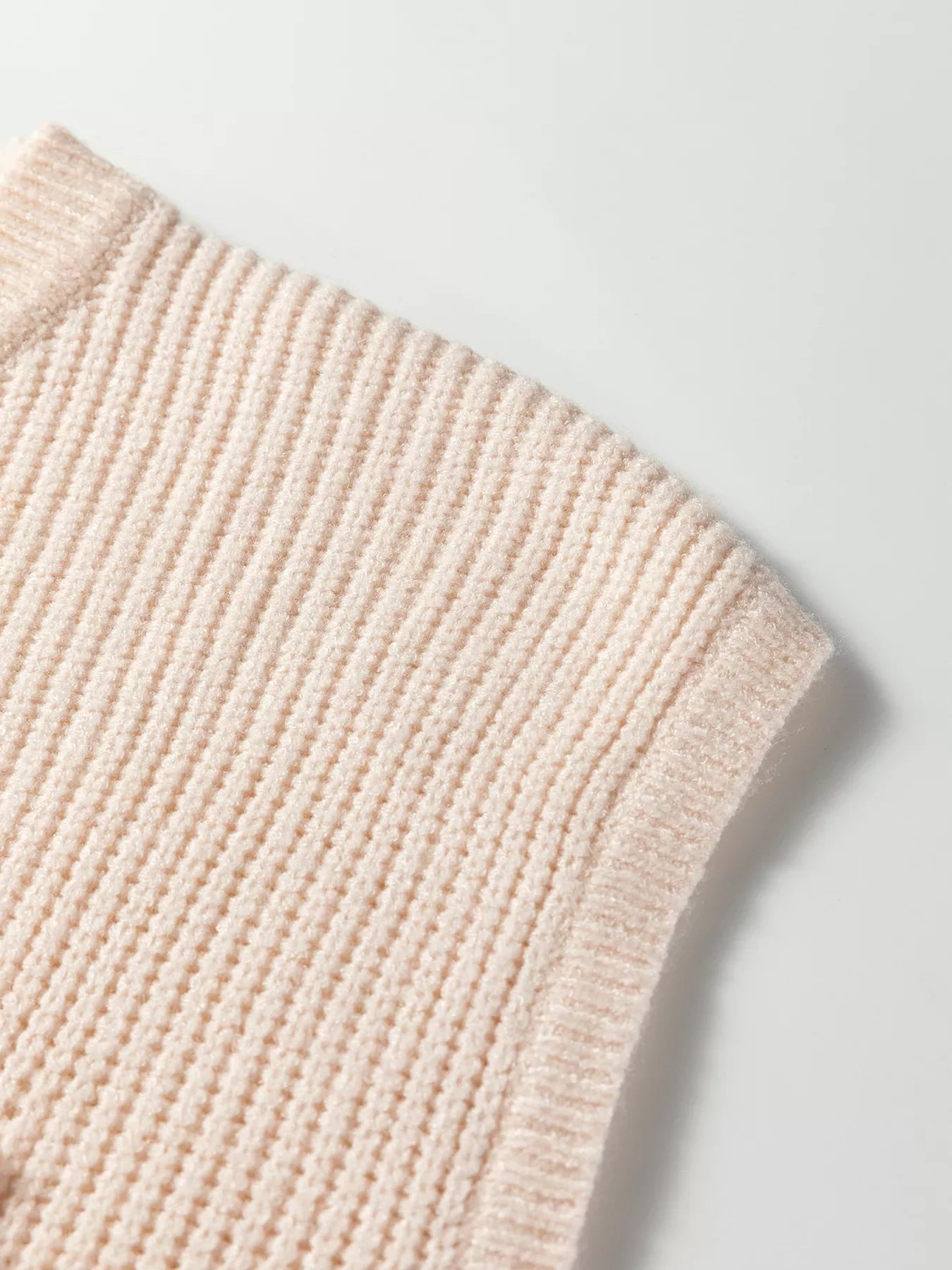 Solid Color Mixed Knits Patch Pocket Short Sleeve Sweater