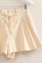 HYFVE High-Waisted Washed Twill Paperbag Shorts
