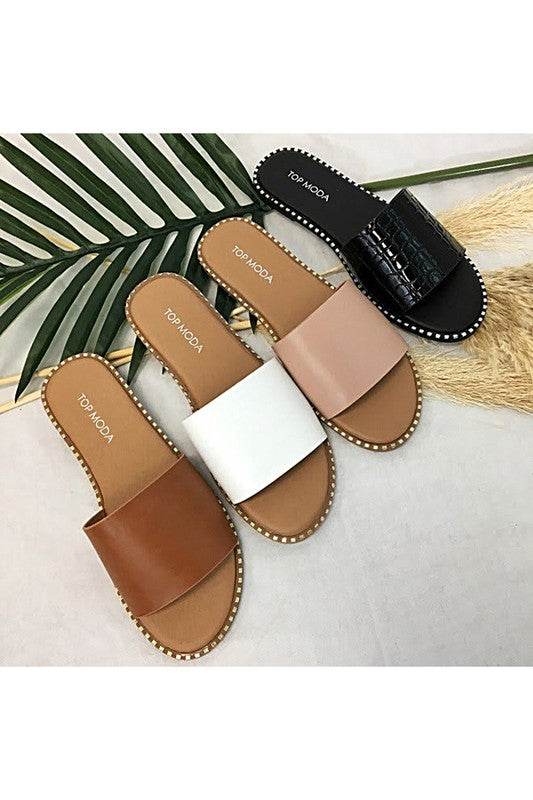 Sandals with Grommet Detail