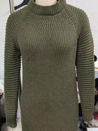 Full Size Turtleneck Raglan Sleeve Sweater Dress Plus Size