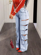 Distressed Wide Leg Jeans