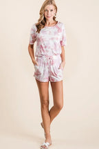BiBi Tie Dye Print Terry Shorts With Side Pockets