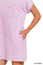 Zenana Premium Cotton Washed T-Shirt Dress