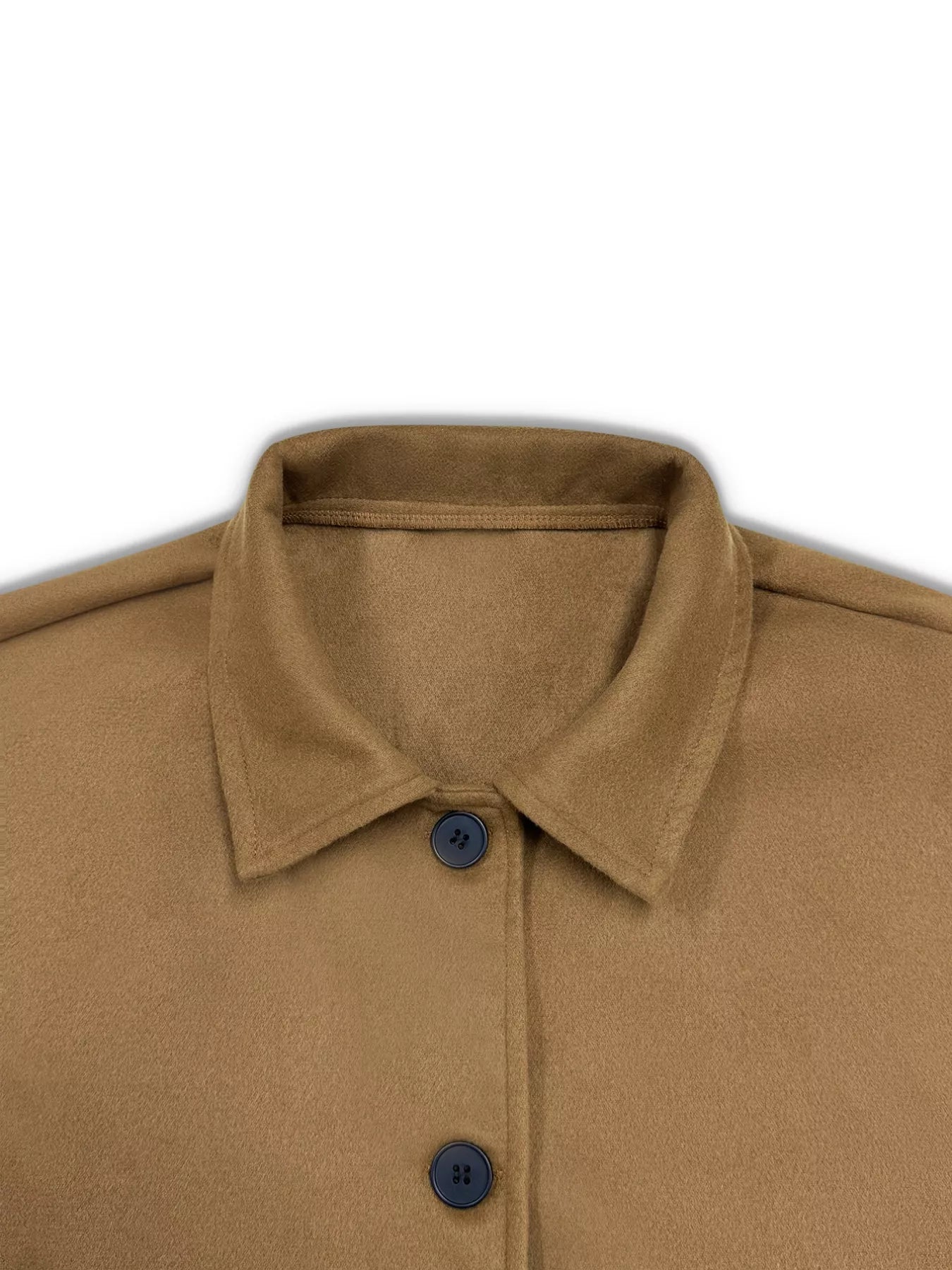 Plus Size Button-Down Cropped Outerwear