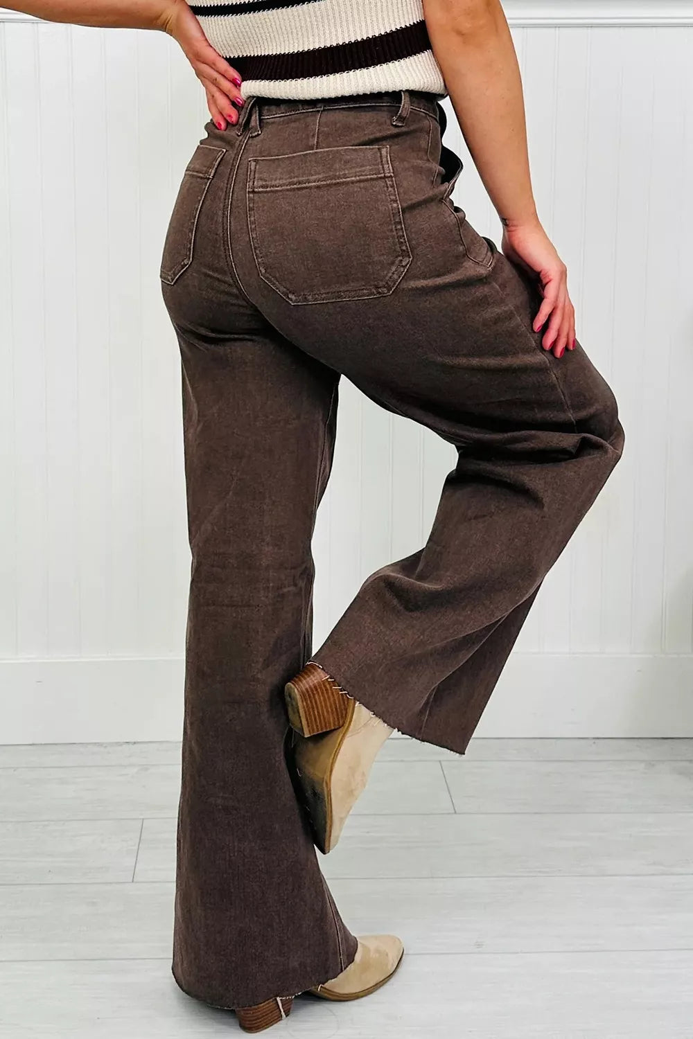 Vintage Wash Wide Leg Jeans