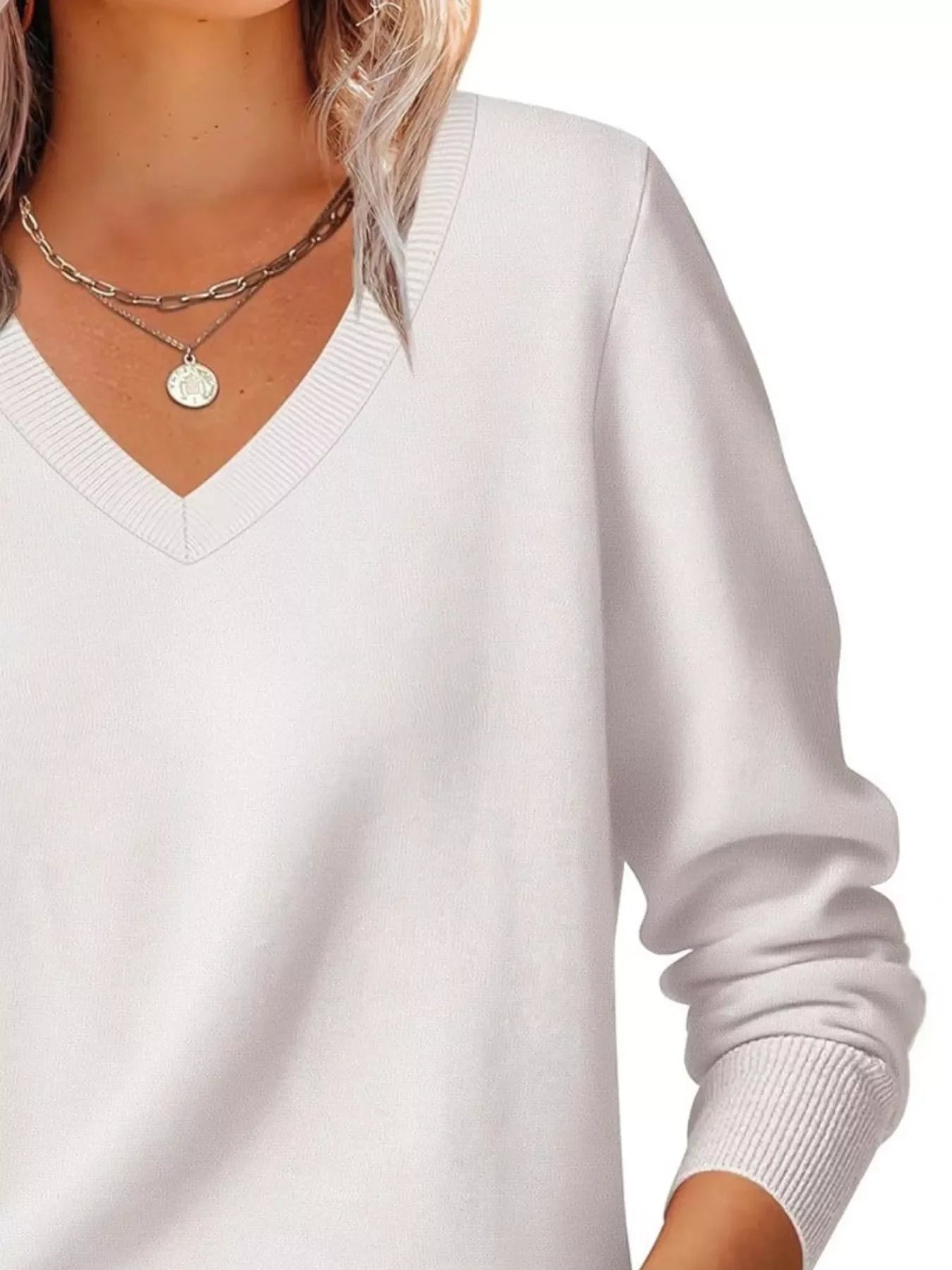 Classic V-Neck Long Sleeve Sweater
