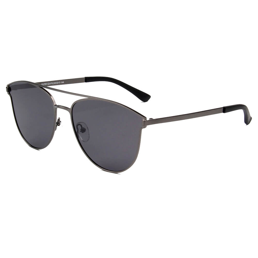 ALMONTE | Women Flat Lens Polarized Round Fashion Aviator Sunglasses