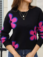 Floral Crew Neck Sweater