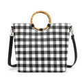 Straw Bamboo Ring Handle Tote