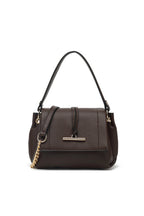 Flap crossbody with toggle detail and chain strap