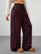 Plaid Wide Leg Pants