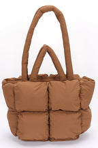 Quilted Puffer Convertible Tote Bag